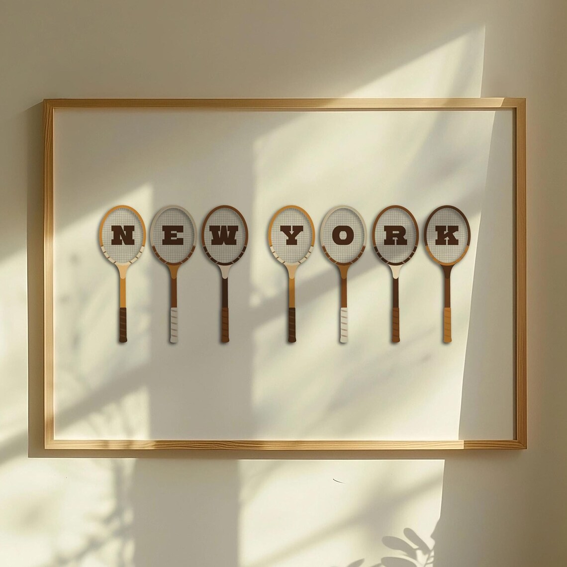 Vintage New York Racquet Print, Retro Wall Art