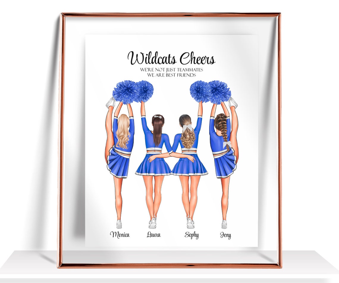Cheer Gift Cheerleaders Print Personalized Cheerleader Gifts Cheer Friend Gift Personalized Cheerleader Poster Custom Cheer Team Gift