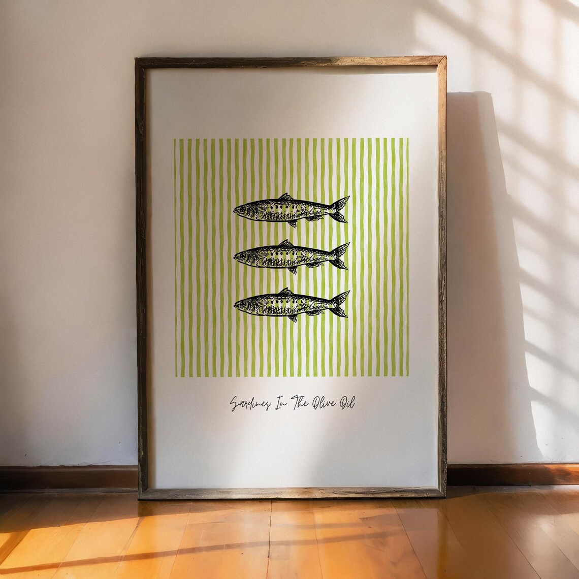 Sardines In Olive, Modern Wall Art Print