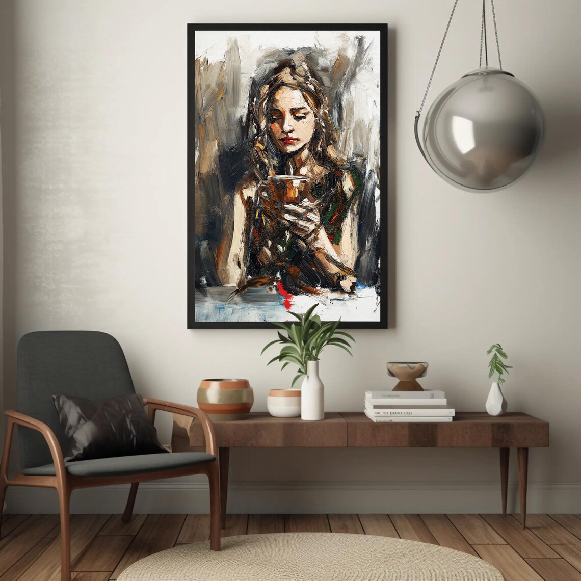 But First Coffee Portrait Premium Art Print