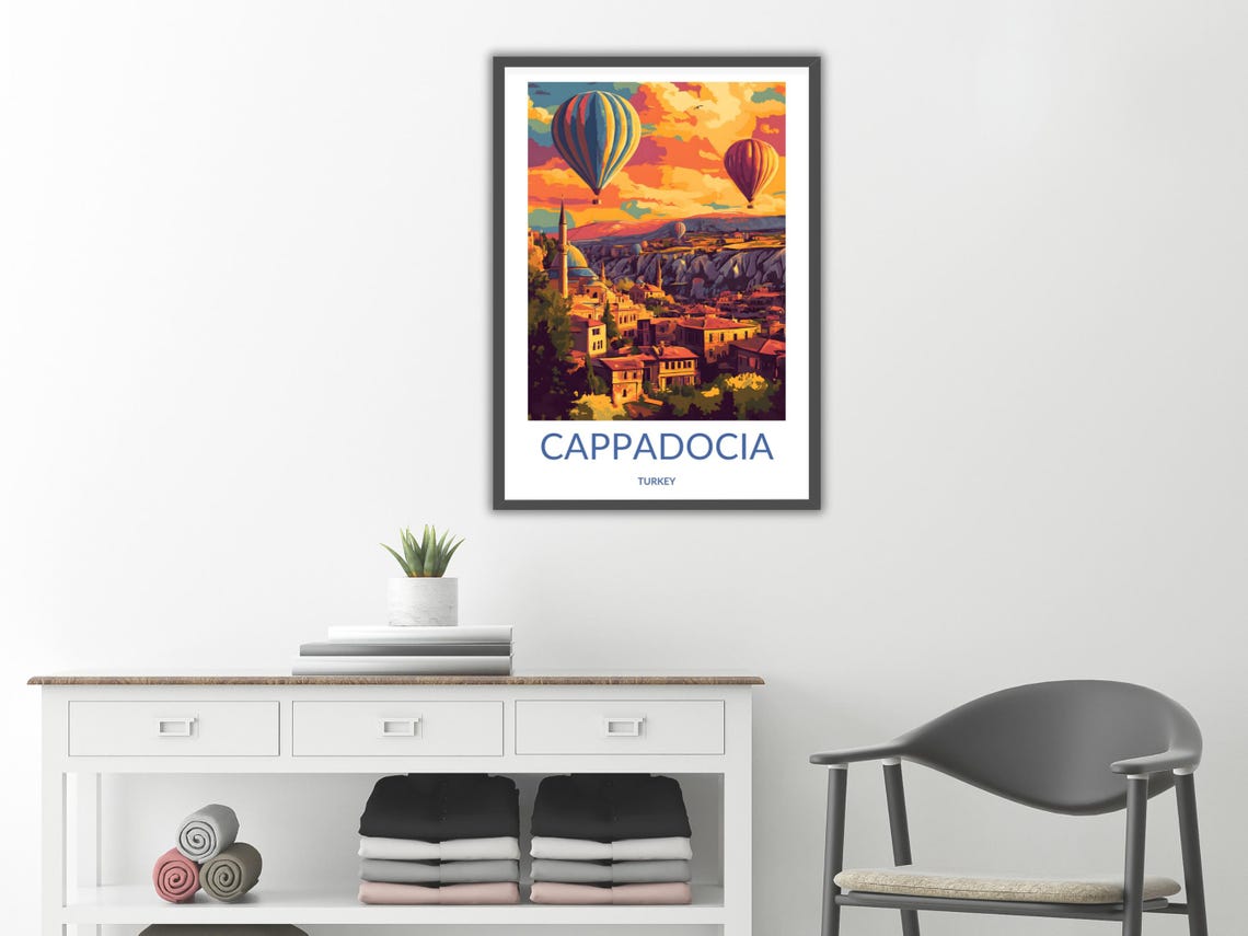 Cappadocia Turkey Hot Air Balloons Sunrise Valley Travel Poster - Image 2