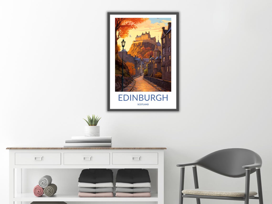 Edinburgh Castle Old Town Autumn Street Historic Scotland Poster - Image 2