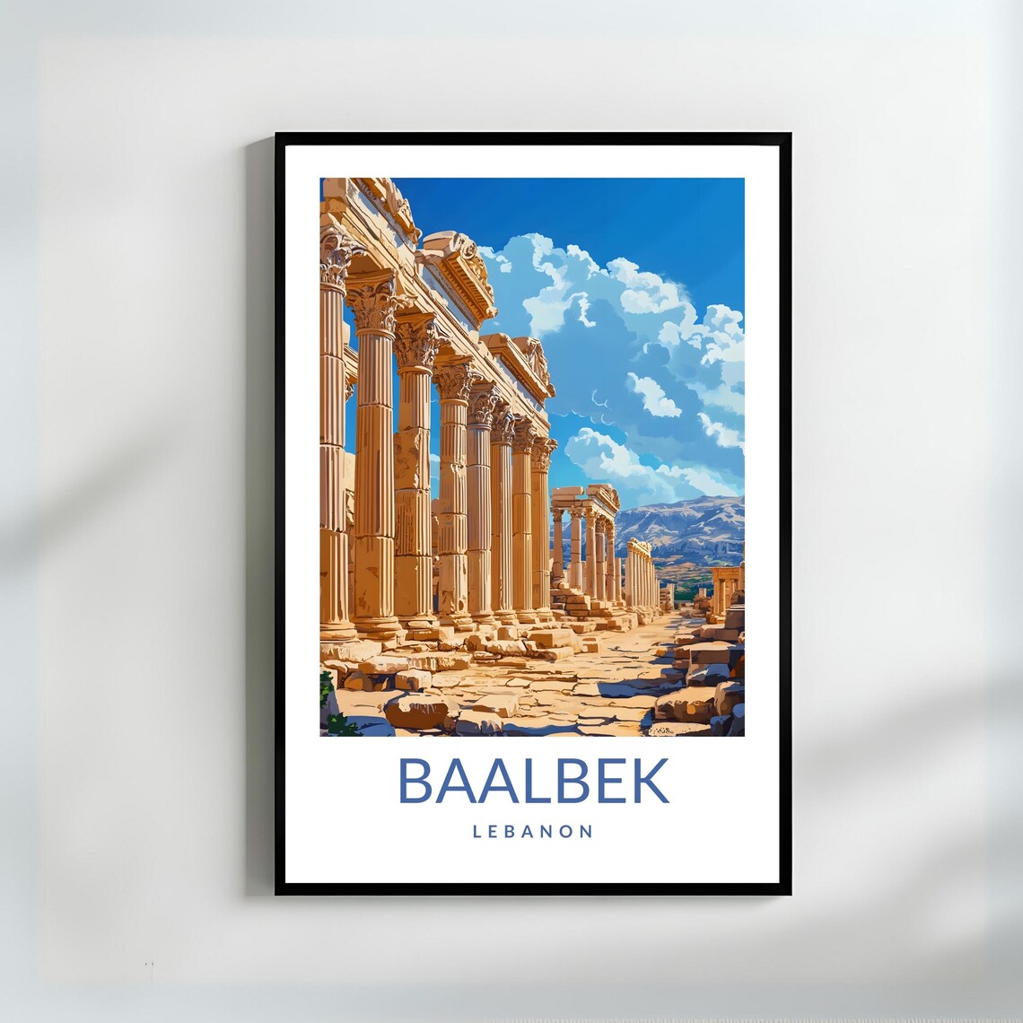 Baalbek Lebanon Ancient Ruins Travel Poster