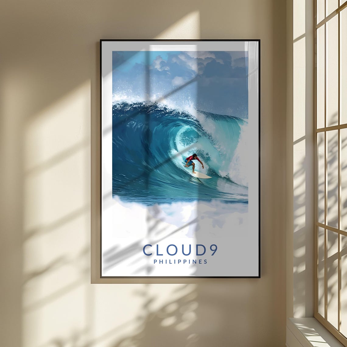 Cloud 9 Philippines Barrel Wave Surfer Ride Ocean Travel Poster - Image 3