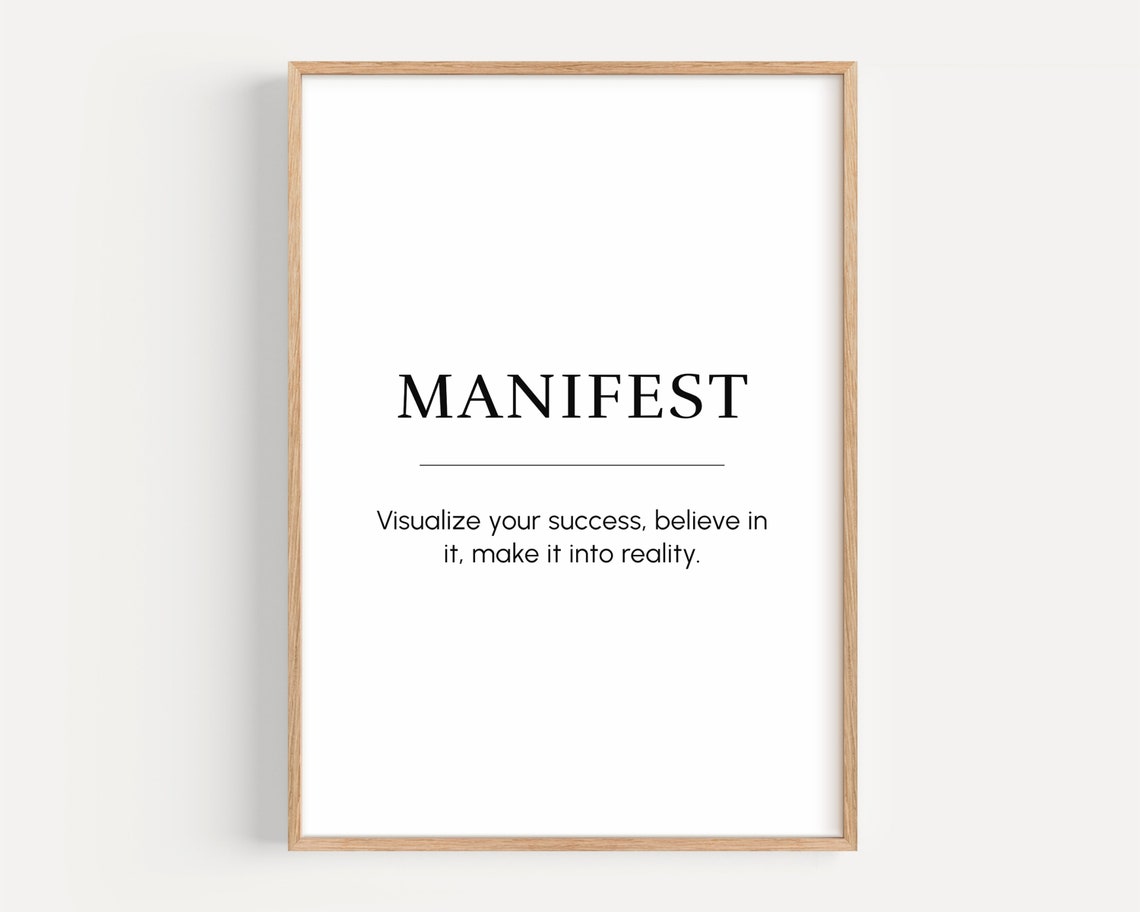 Manifest Visualize Your Success Minimalist Motivational Poster