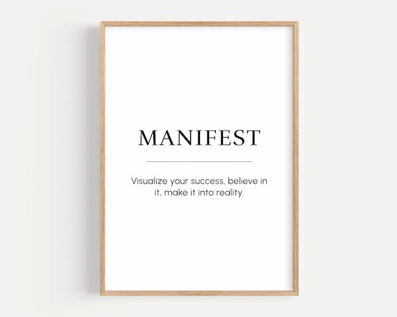 Manifest Visualize Your Success Minimalist Motivational Poster