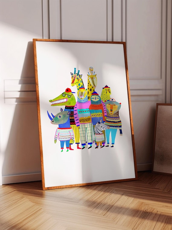 Friends Together Art Print, Kids Nursery Decor