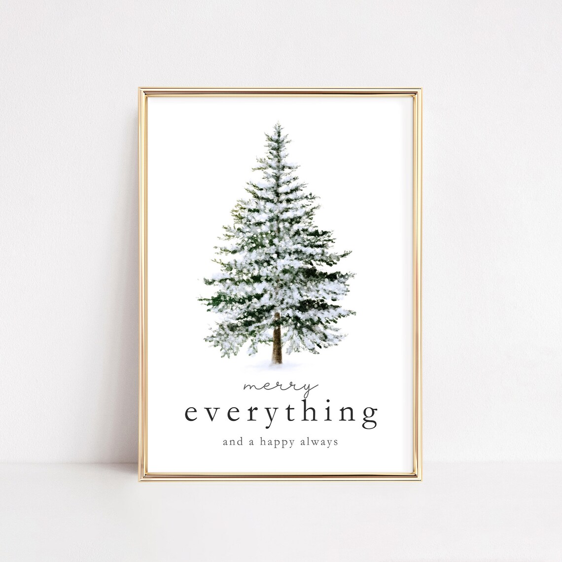 Christmas Tree Print, Minimalist Winter Holiday Decor - Image 2