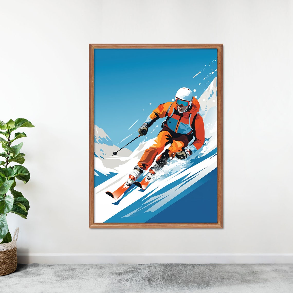 Retro Freestyle Ski Poster Travel Poster Ski Art Alpine Ski Downhill Ski Race Poster Winter Sports Art Kids Room Wall Art Prints - Image 3