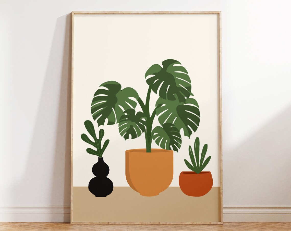 Botanical Plant Art Print, Boho Wall Art