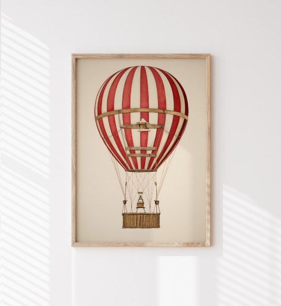 Nursery Hot Air Balloon Kids Wall Art Print