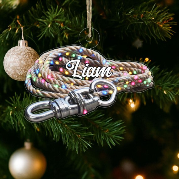 Personalized Climbing Carabiner Christmas Tree Ornament Wall Art