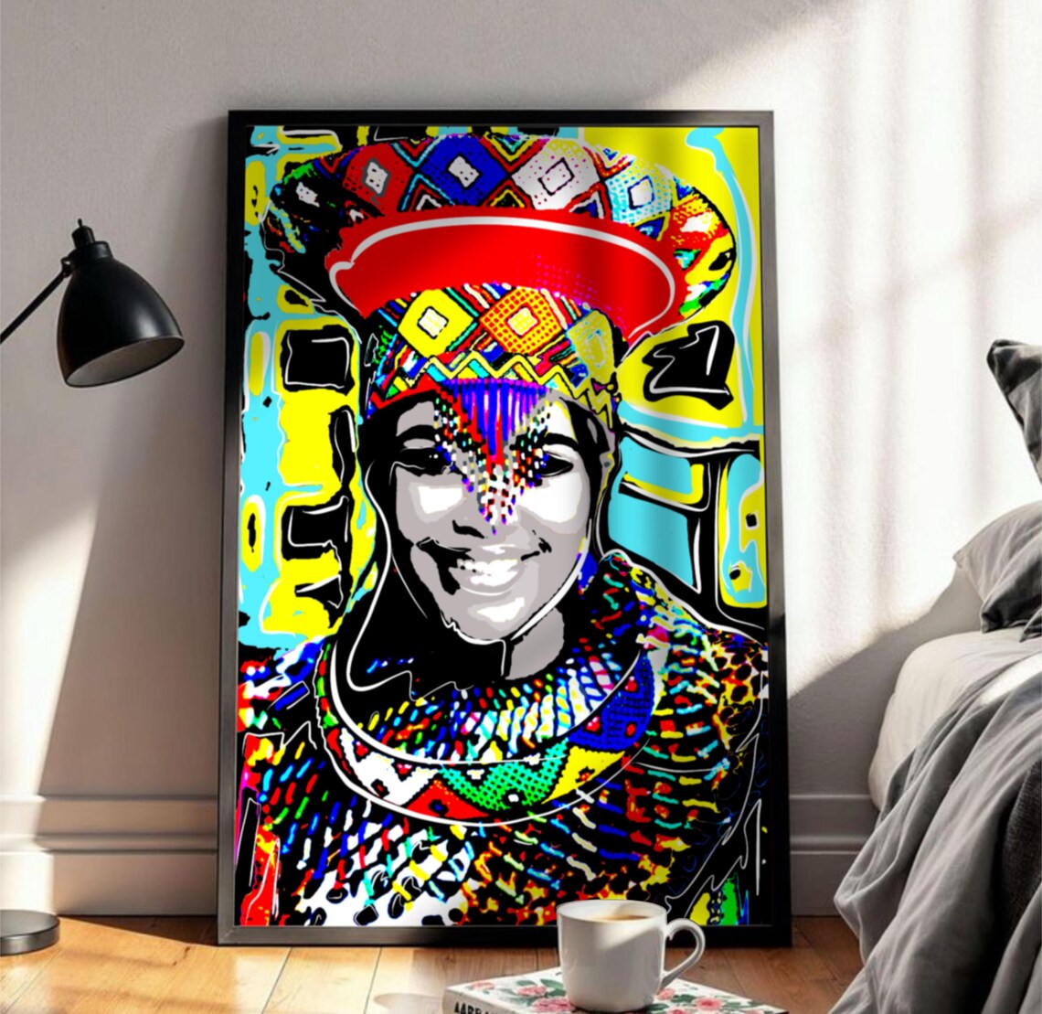 African Woman Abstract Poster, Trendy Wall Art