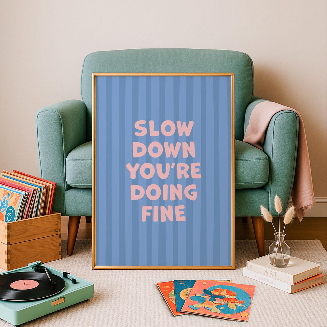 Slow Down Youre Doing Fine Kids Motivational Print Inspirational Classroom Prints Positive Affirmation Posters Cute