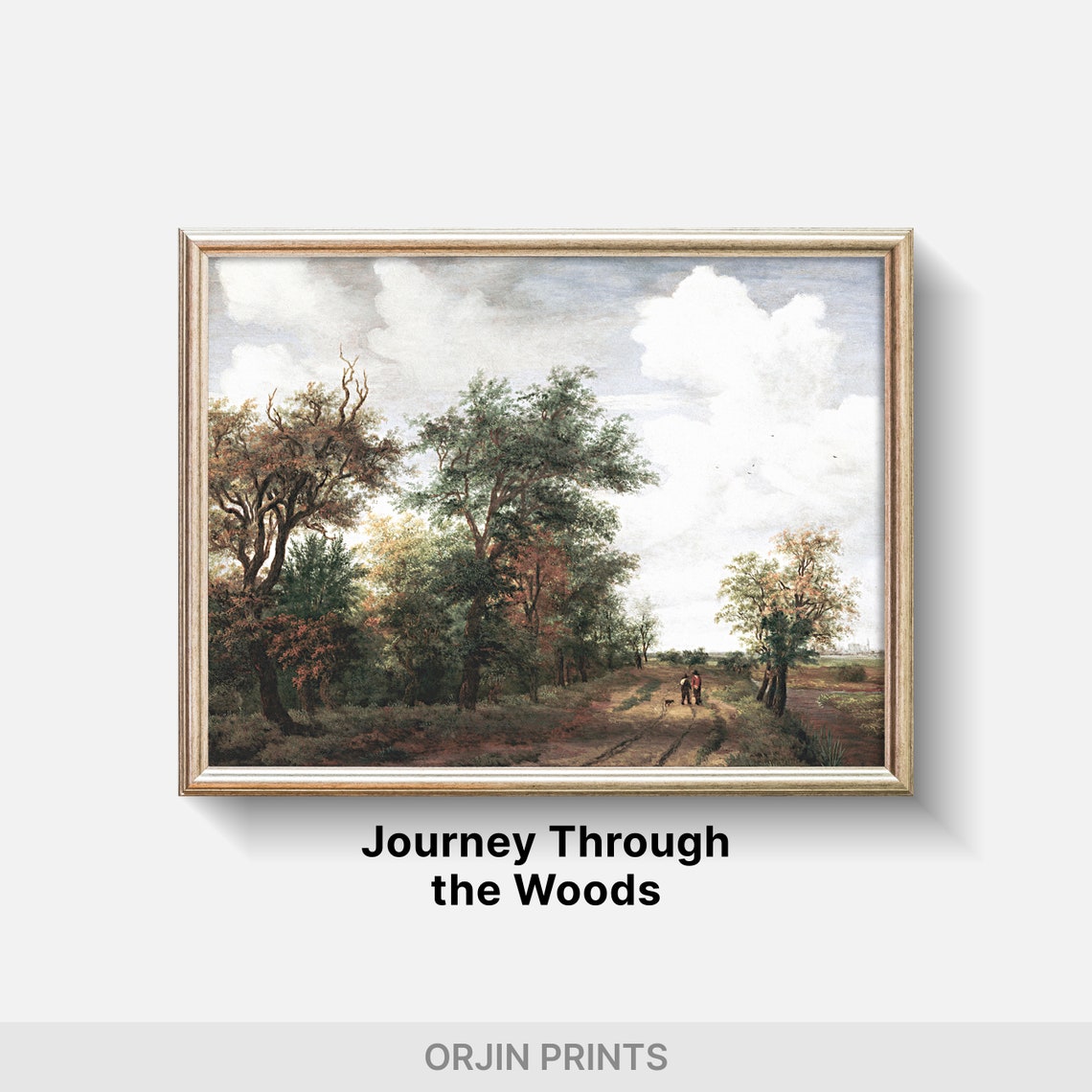 Towering Forest Trees Shaded Path Dutch Landscape Art Poster - Image 2