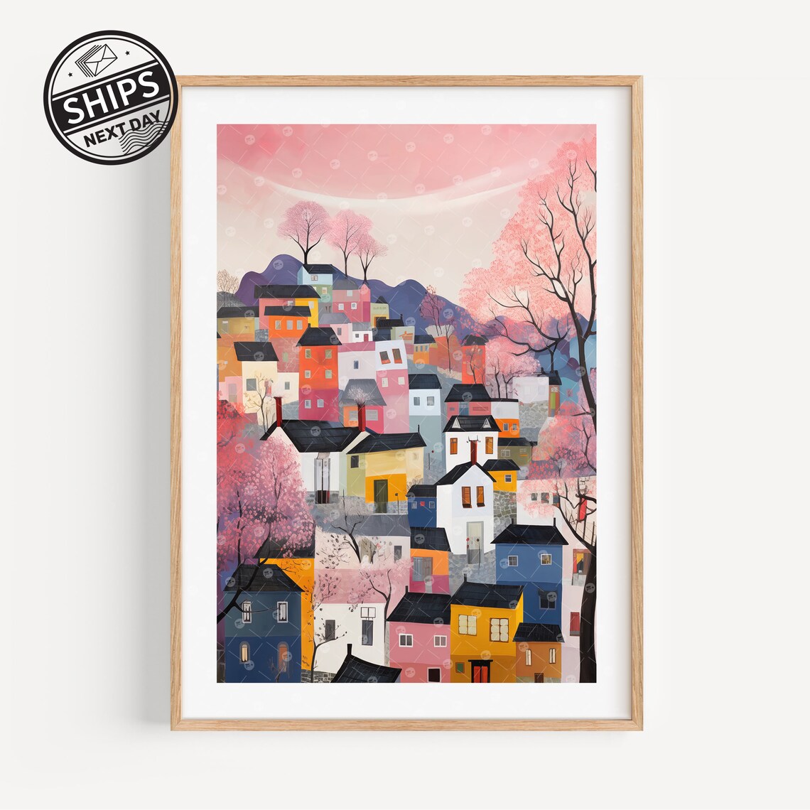 Seoul Watercolor Art Print, South Korea Travel