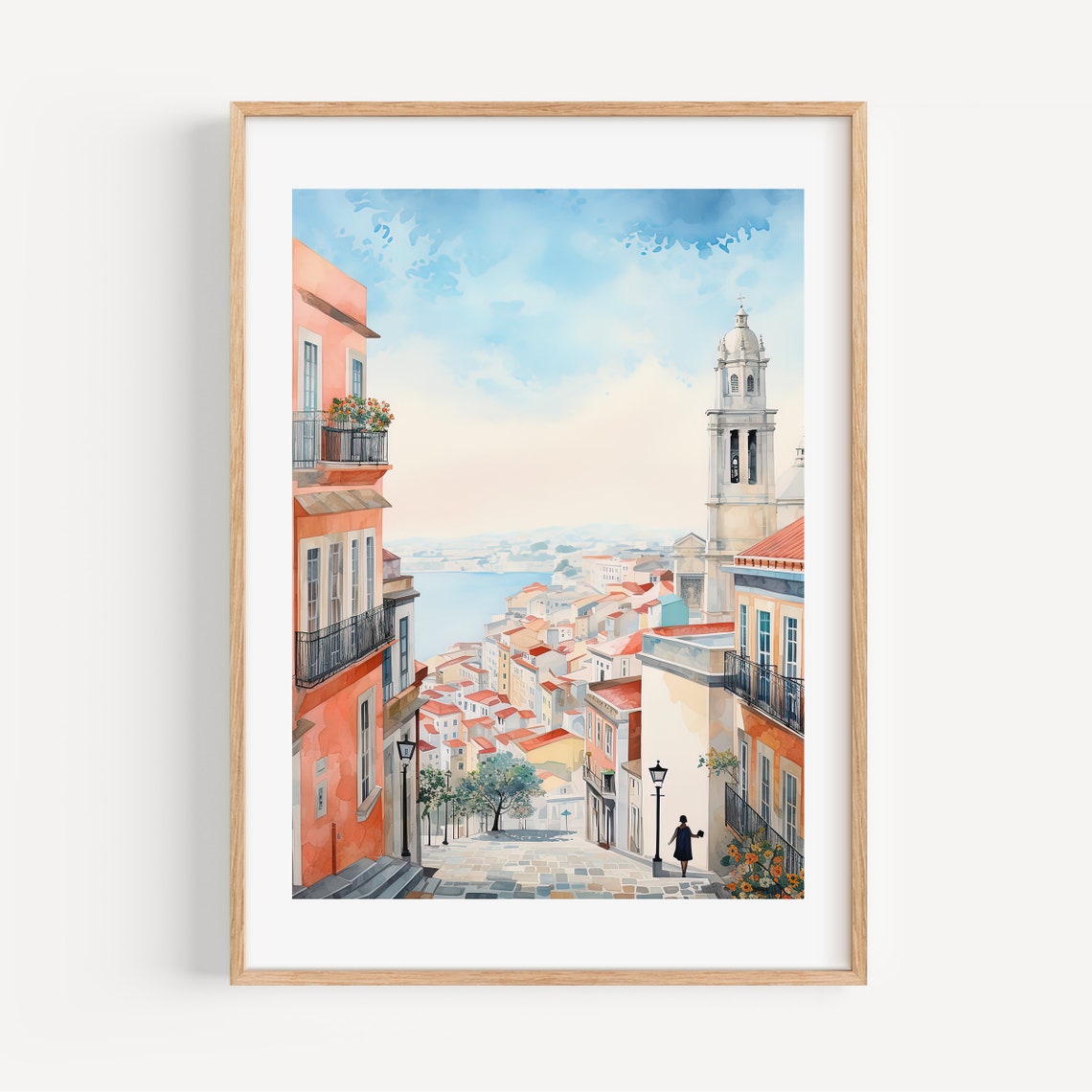 Lisbon Portugal Art Print Travel Print Portugal Watercolor Travel Poster Travel Gift Europe Print Housewarming Gift Home Decor