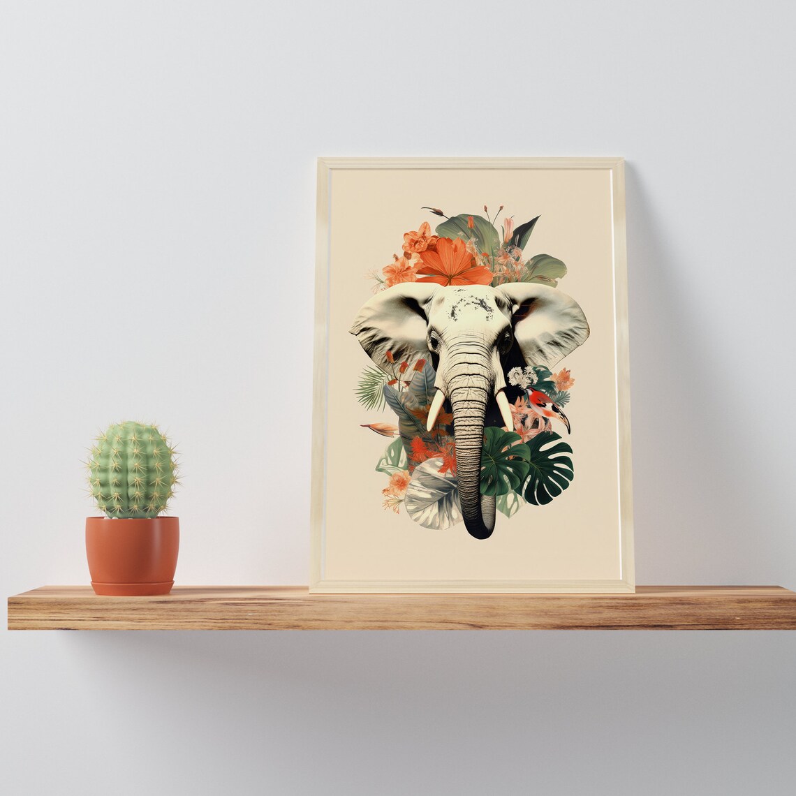 Elephant With Flowers Abstract Poster Collage - Image 4
