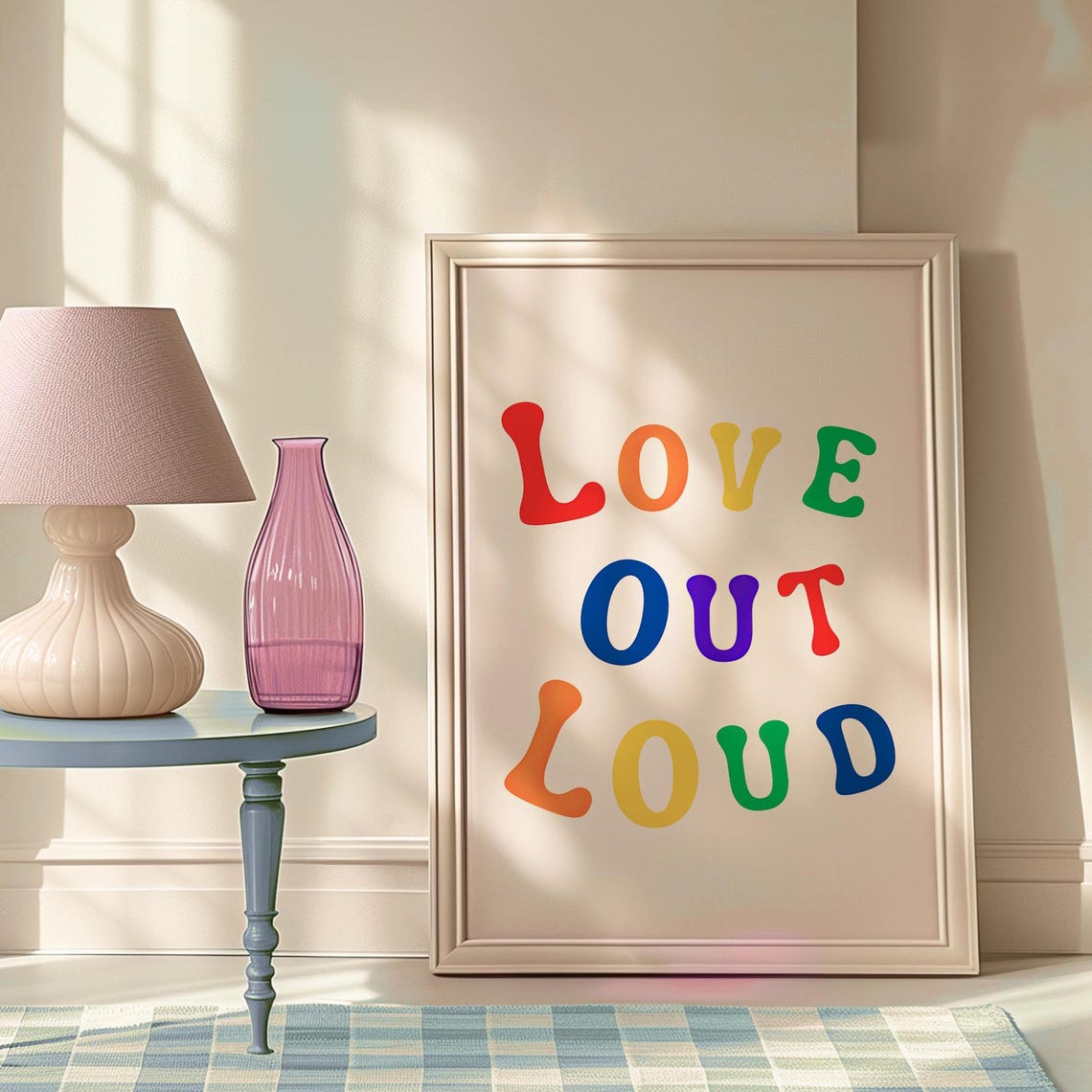 Love Out Loud Rainbow Playful Lettering Pride Affirmation Poster - Image 4