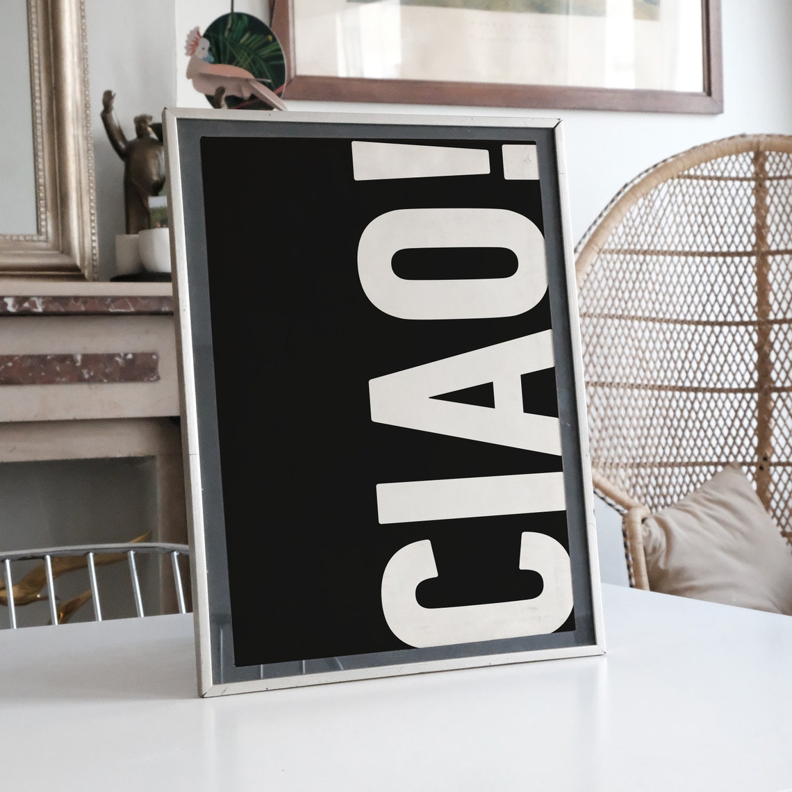 Ciao Big Typography Black and White Italian Style Decor Poster - Image 7