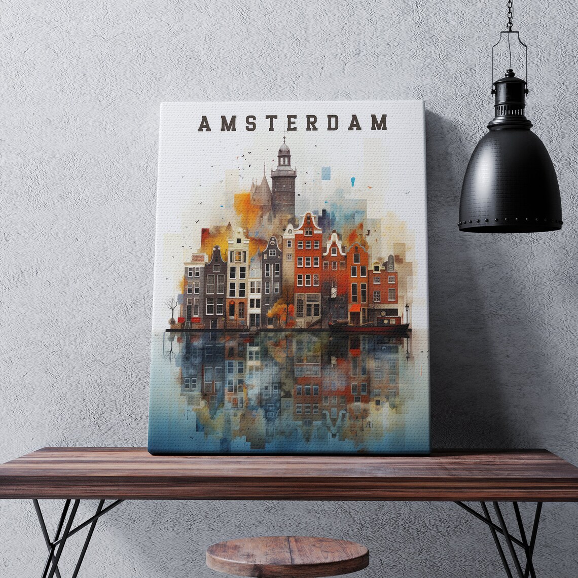 Amsterdam Poster Netherlands Poster Amsterdam Travel Retro Poster Europe Poster Vintage Amsterdam Print Amsterdam Vintage Travel Poster - Image 3