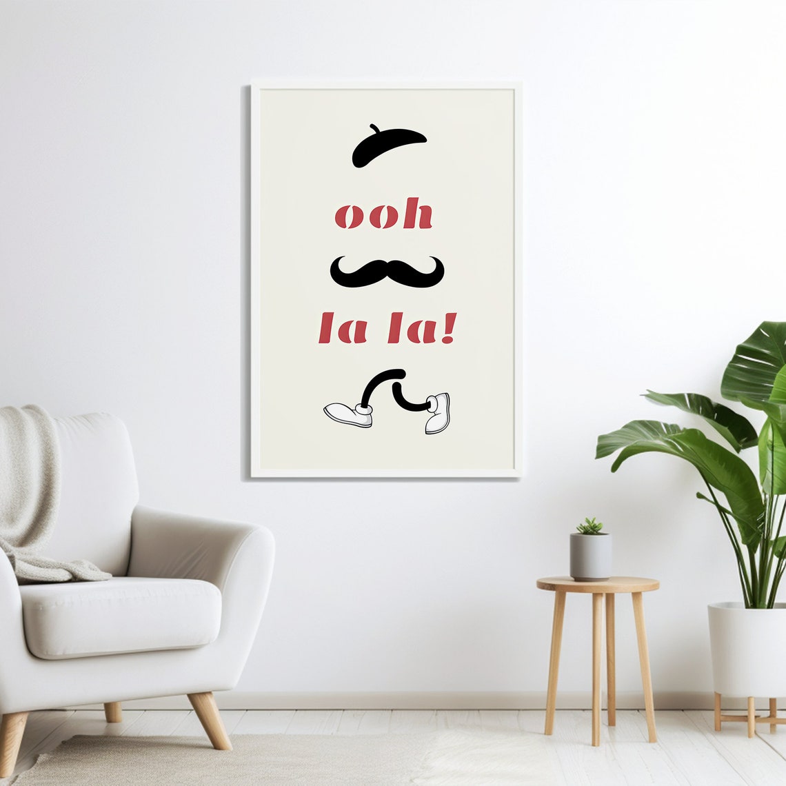 Ooh La La Print Mid Century Modern Wall Art Hand Drawn Print Oh La La Typography Art French Quote Print French Love Quote French Print - Image 6