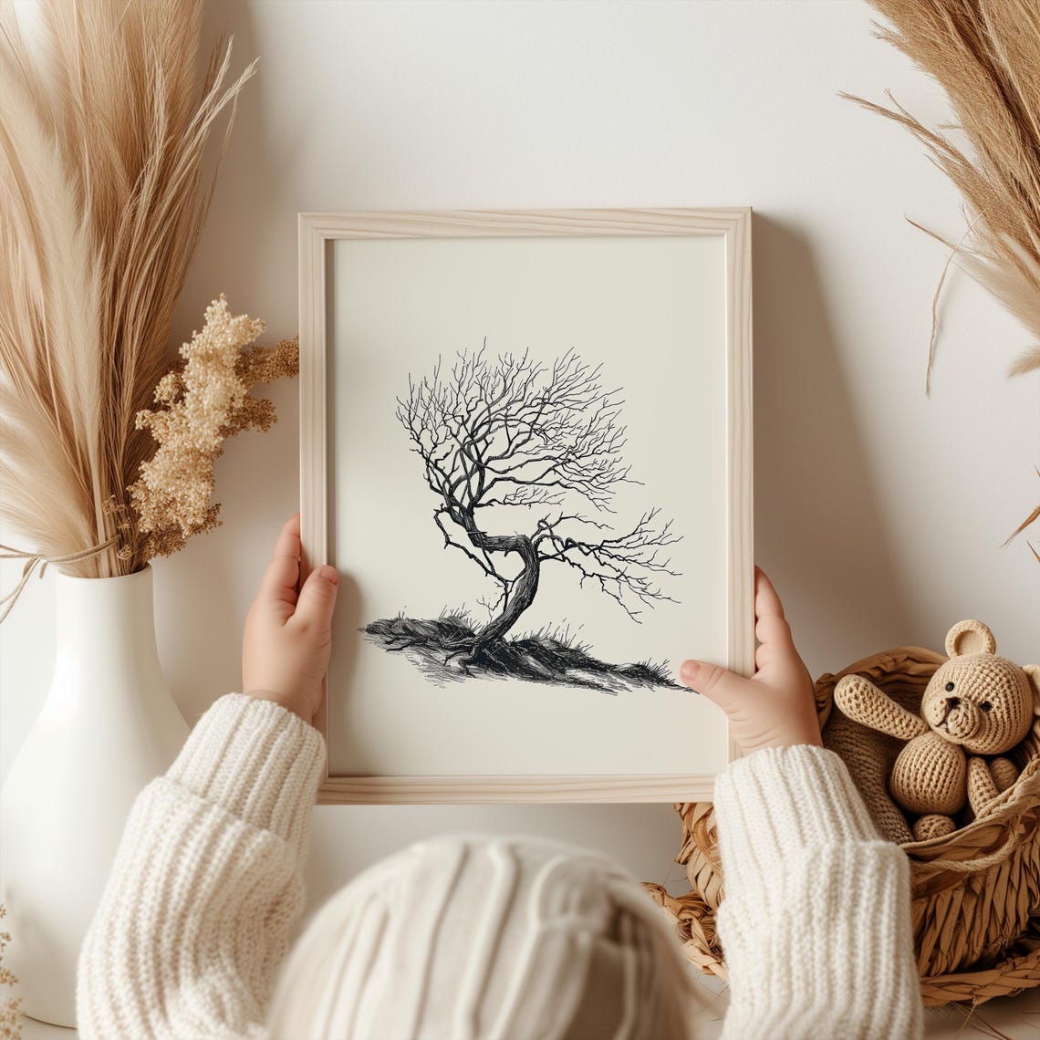 Vintage Tree Sketch Nature Print Drawing Tree Neutral Wall Art Antique Drawing Of Tree Antique Rustic Tree Sketch Art Artwork Tree Print - Image 4
