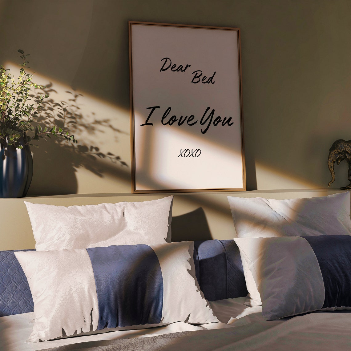 Dear Bed I Love You XOXO Script Typography Bedroom Decor Poster - Image 5