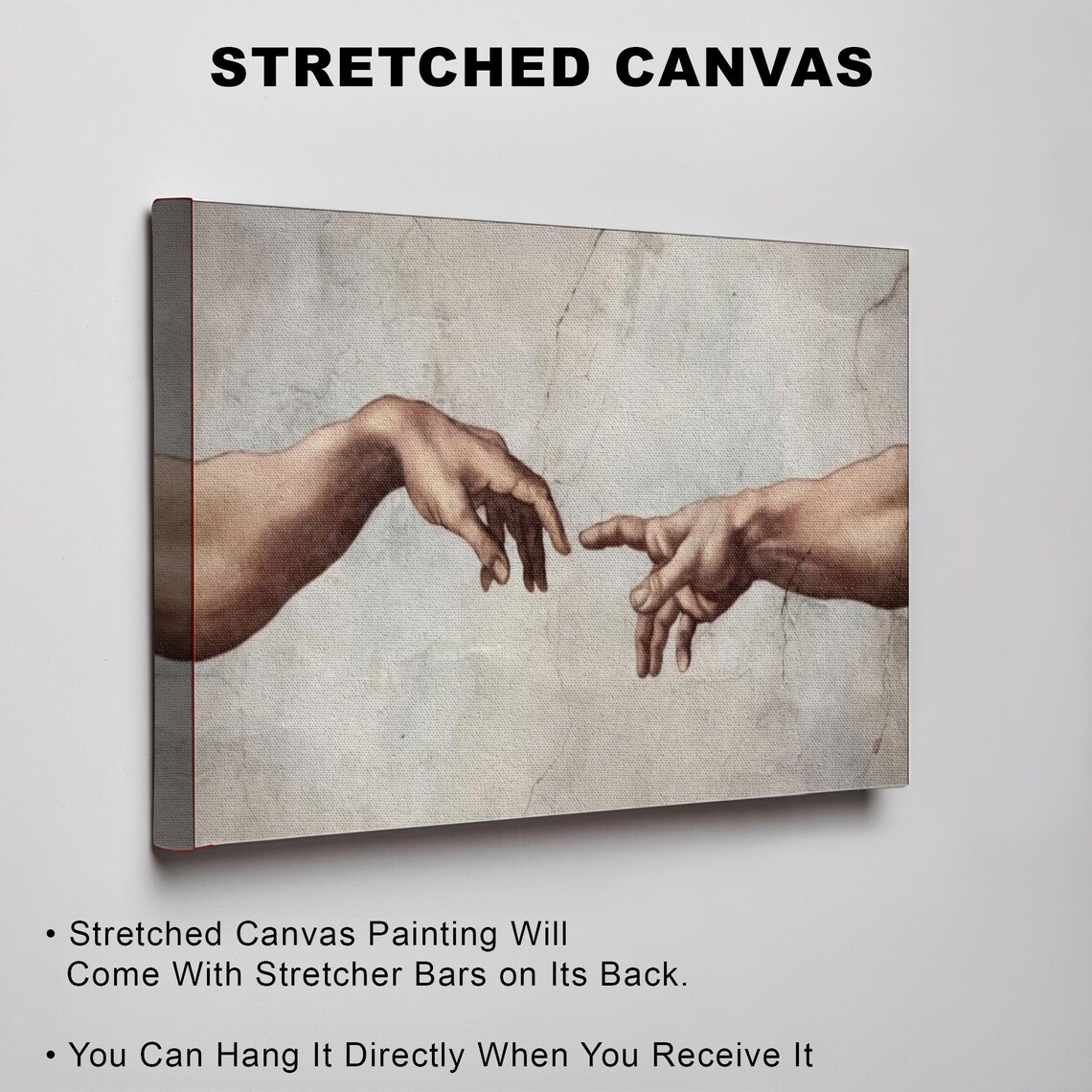 The Creation of Adam Reaching Hands Michelangelo Classic Art Poster - Image 3