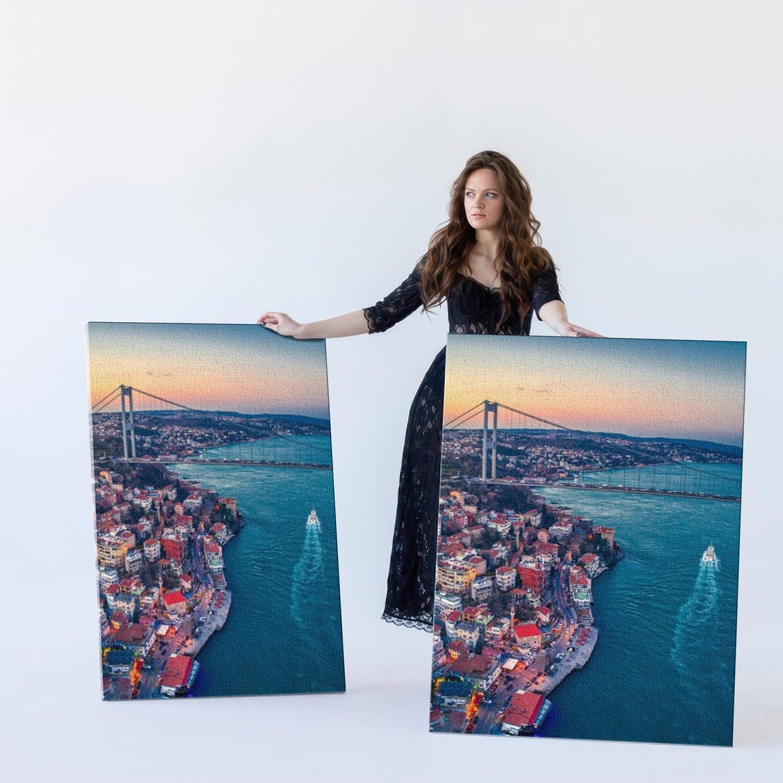 Stunning Bosphorus Strait Aerial View At Sunset Over Istanbul Poster - Image 5