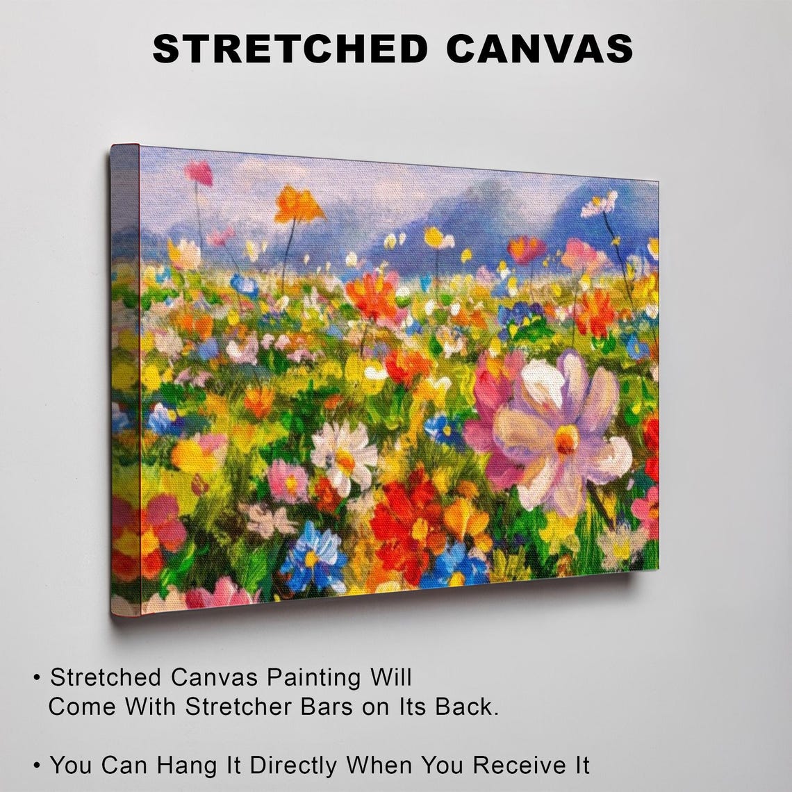 Vibrant Wildflower Meadow Impressionist Garden Painting Poster - Image 3