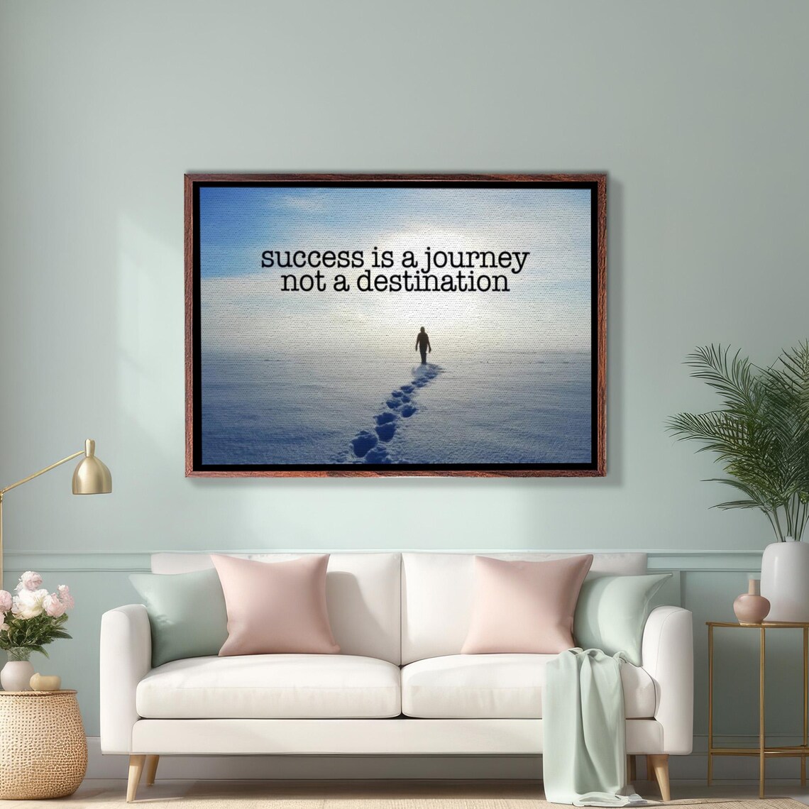 Success Is A Journey Not A Destination Motivational Snow Quote Poster