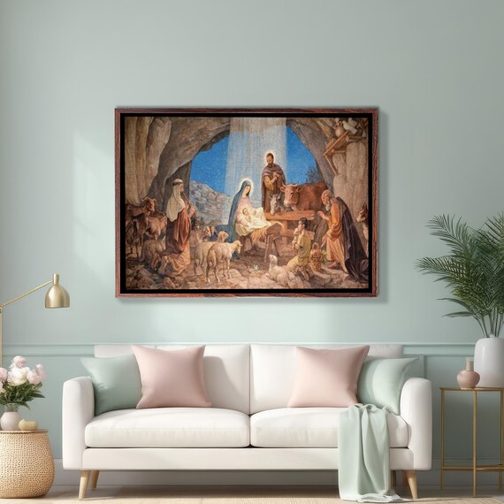 The Nativity Of Jesus And Mary Classic Religious Art Reproduction Poster