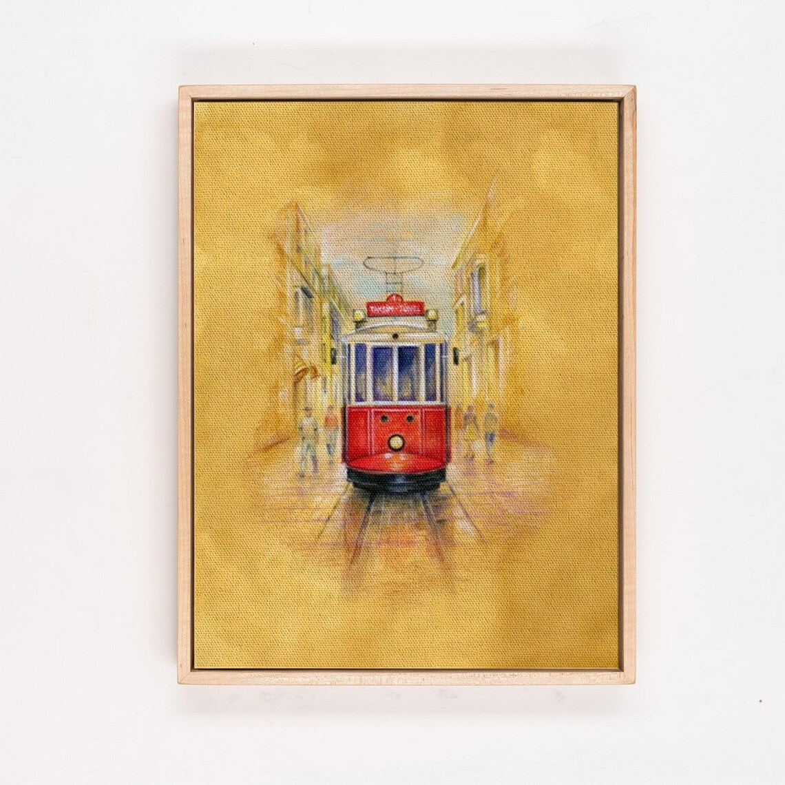 Istanbul Istiklal Street Historic Red Tram Oil Painting Poster - Image 4