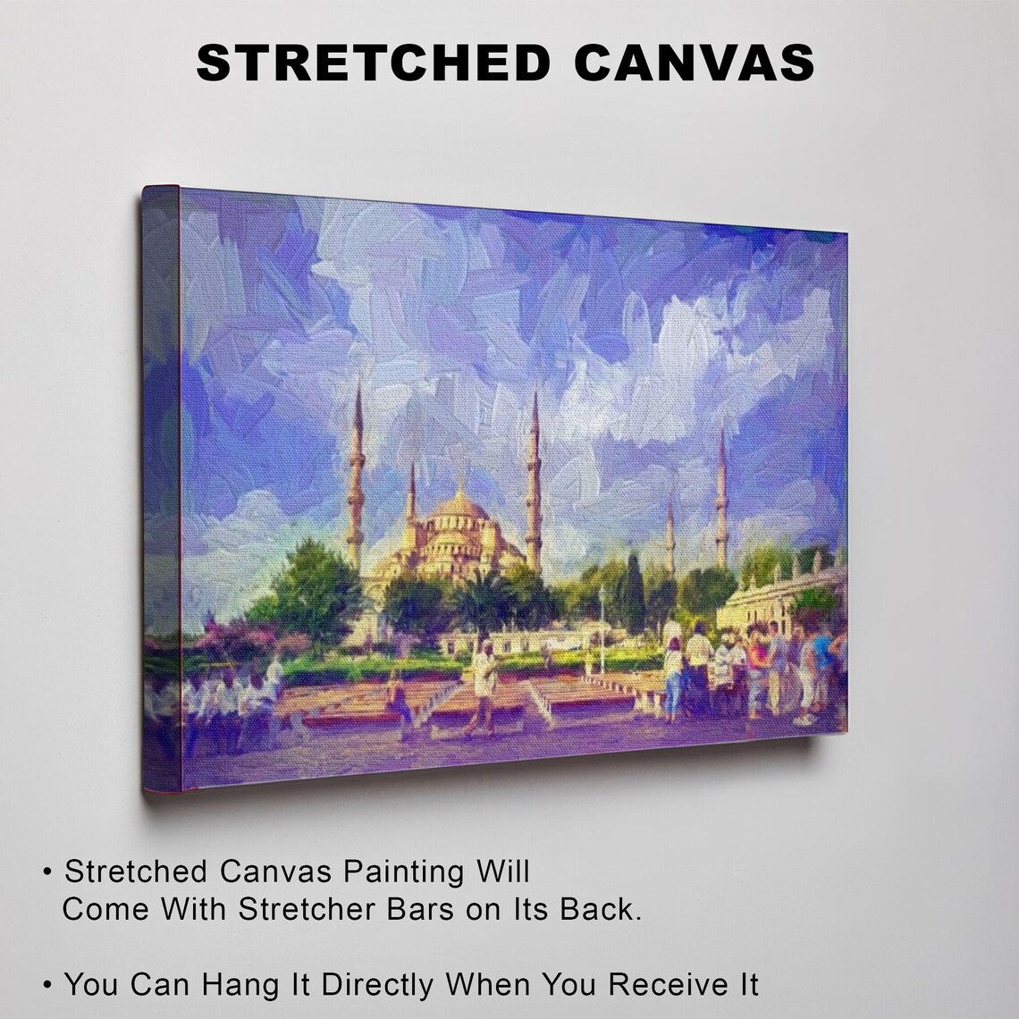 Istanbul Sultan Ahmed Blue Mosque Oil Painting Scene Art Poster - Image 3