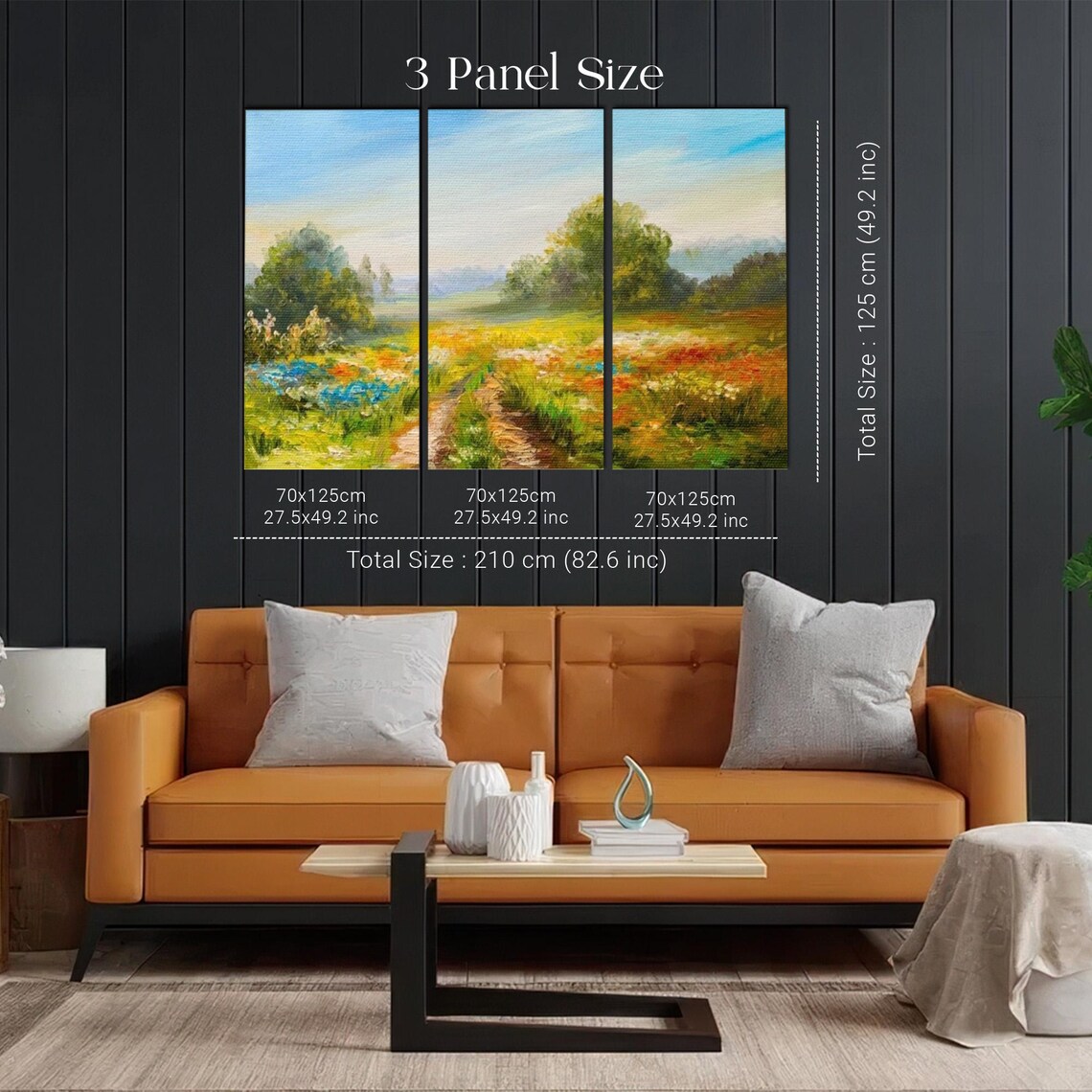 Wildflower Meadow With Winding Path Landscape Painting Art Poster - Image 2