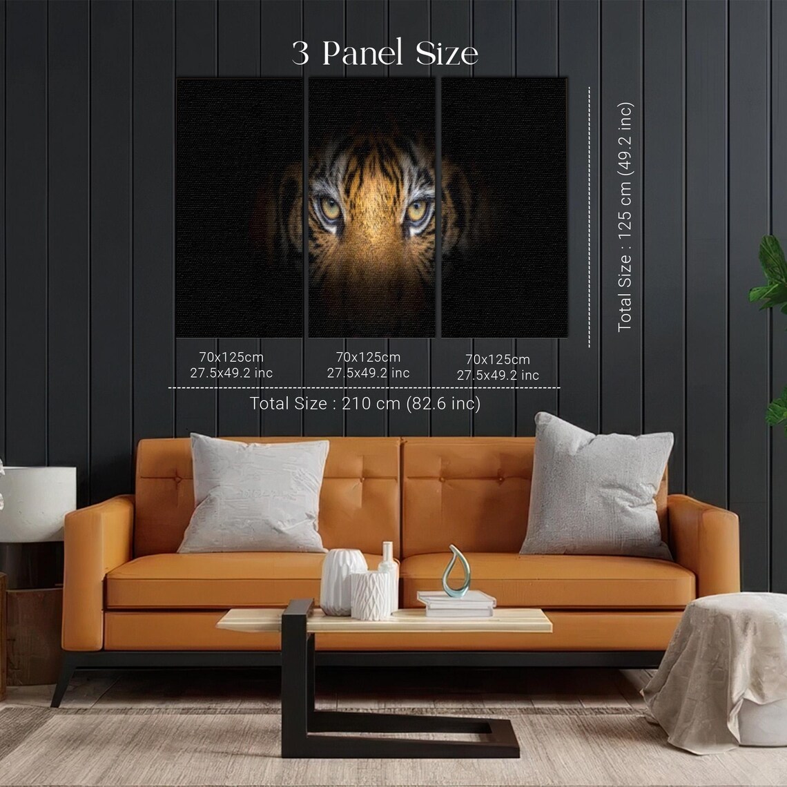 Tiger Eyes Emerging From Dark Dramatic Wildlife Portrait Poster - Image 2