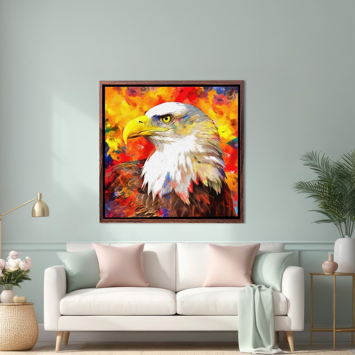 Majestic Bald Eagle Portrait In A Vibrant Color Explosion Poster