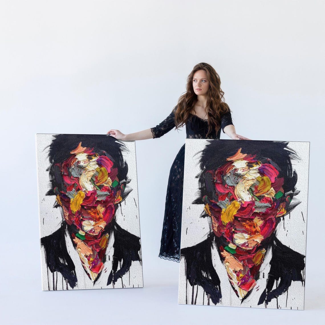 Abstract Face Painting With Bold Colorful Brushstrokes Poster - Image 5