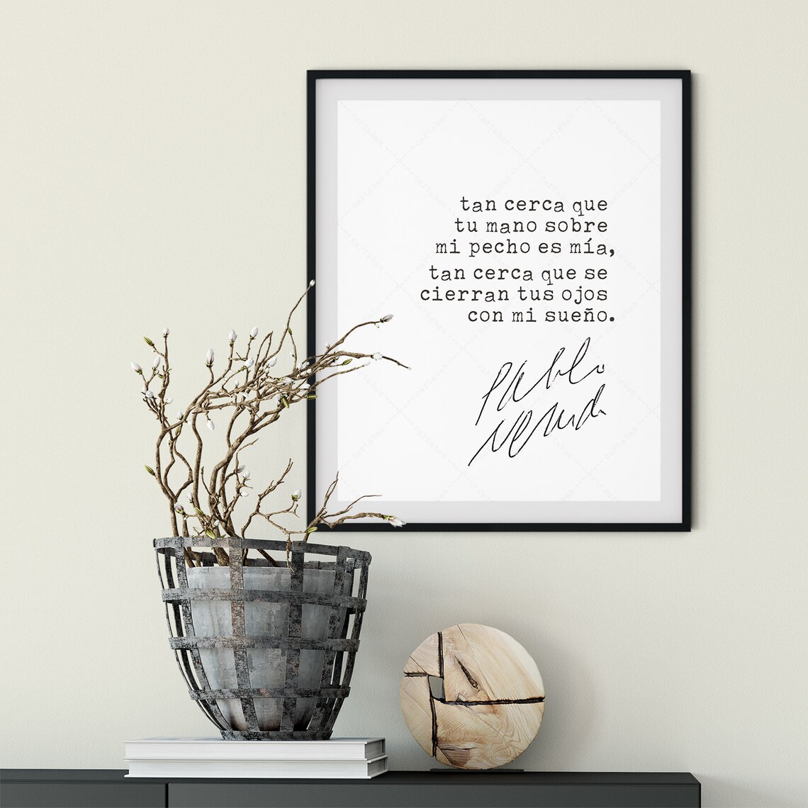Pablo Neruda Sonnet XVII Poetry Quote Art Print - Image 4