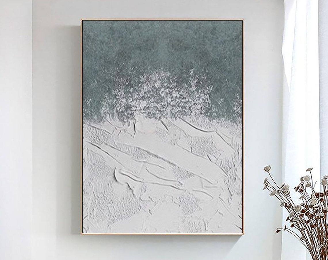Wabi Sabi Wall Art Gray White Minimalist Abstract Painting On Boho Textured Wall Art Neutral Wall Decor Painting Entrance Wall Art