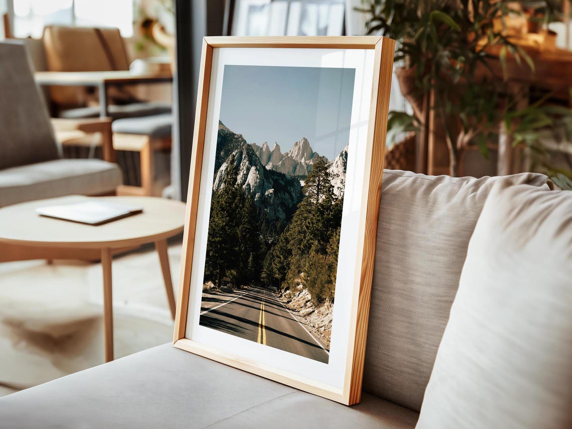 Sierra Nevada Mountain Road California Pine Forest Photography Poster - Image 3