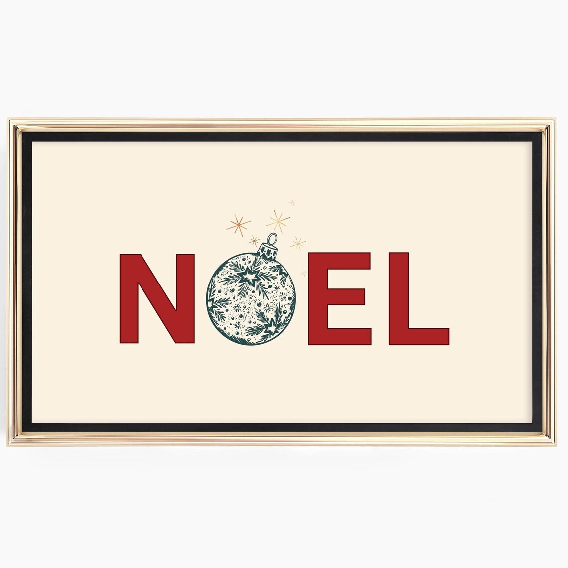 Noel Sign Ornament Letter O Holiday Typography Christmas Poster