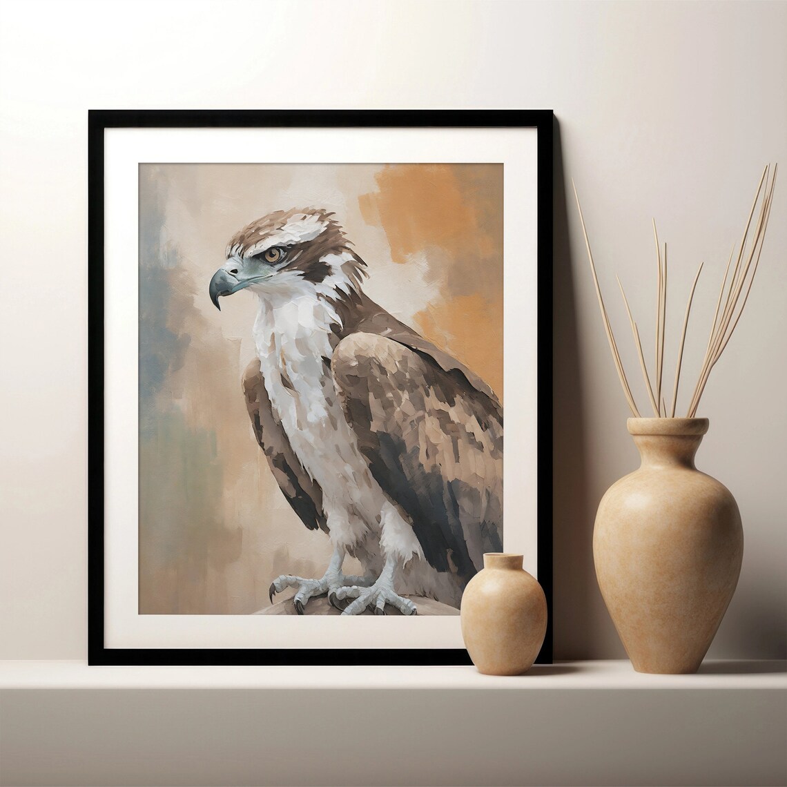 Osprey Art Print, Bird Painting for Nature Lovers