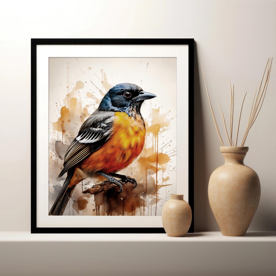 Baltimore Oriole Bird Painting Art Print, Home Decor - Image 2