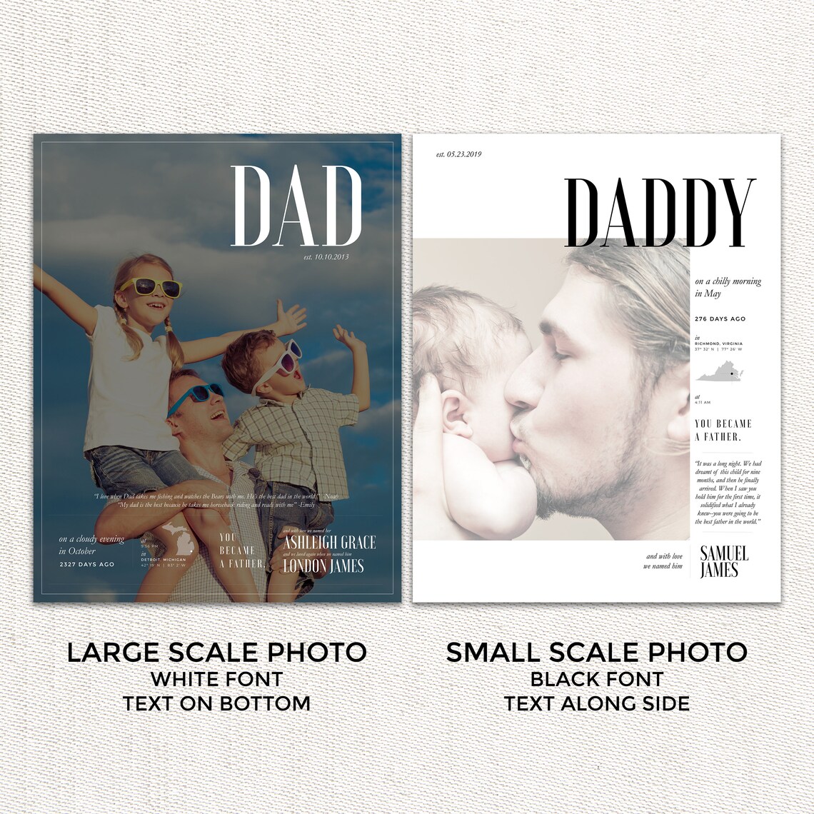 Fathers Day Gift, Custom Photo Art Print - Image 2
