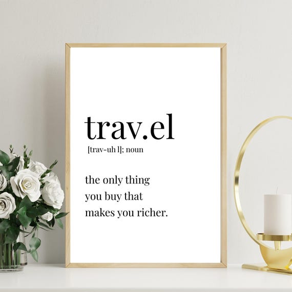 Wanderlust Definition Print Minimalist Travel Poster