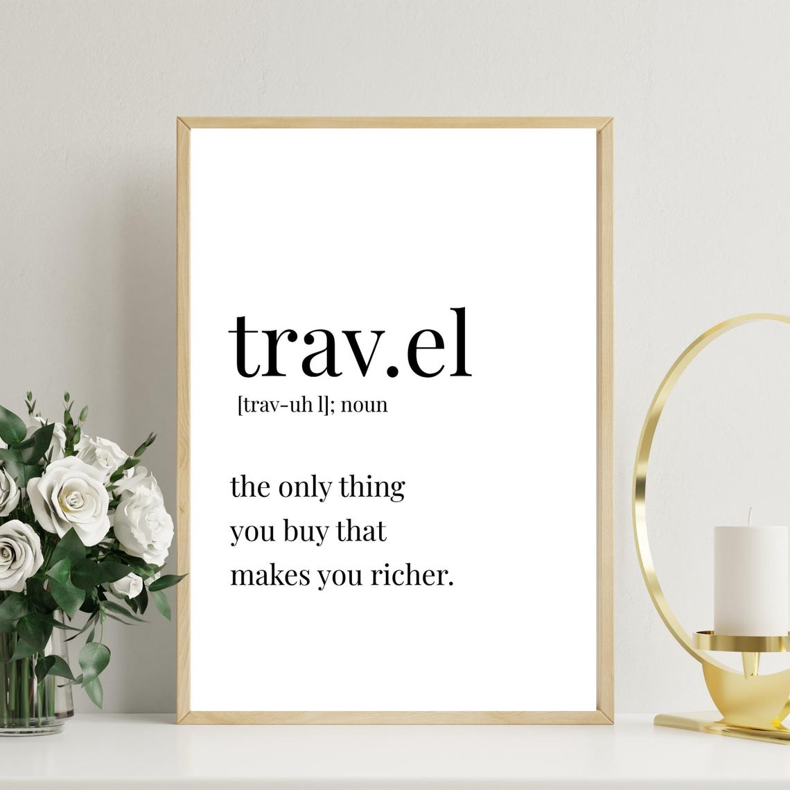 Wanderlust Definition Print Minimalist Travel Poster