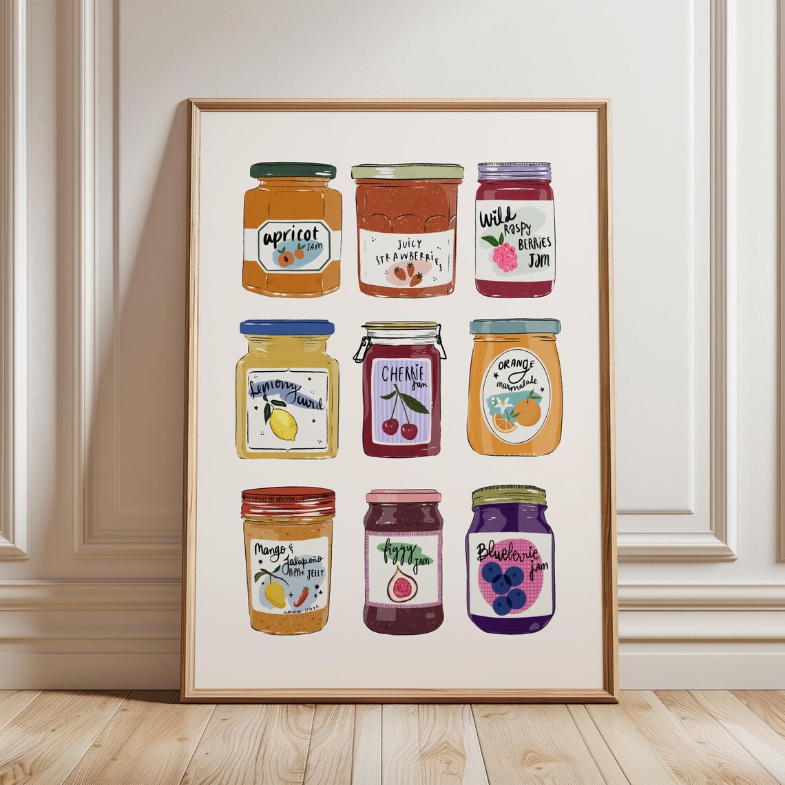 Jam Colorful Kitchen Art Print, Farmhouse Decor