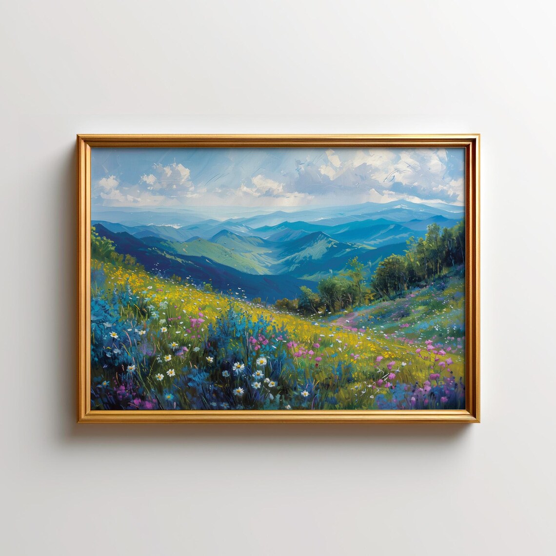 Blue Ridge Mountain Wildflowers, Smoky Mountains Art Print